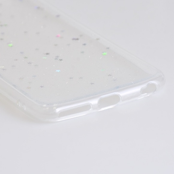 NEW iPhone 7+/8+ Clear Star Glitter Soft Case - Picture 3 of 4